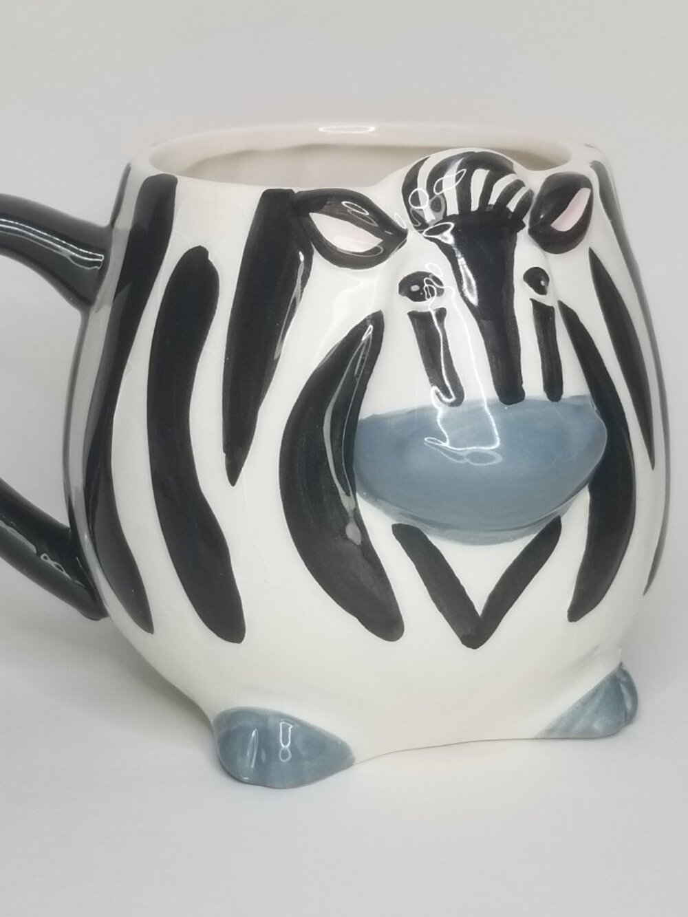 Pier 1 Imports Zebra Body Hand Painted Dolomite Mug - Limited Retired Design
